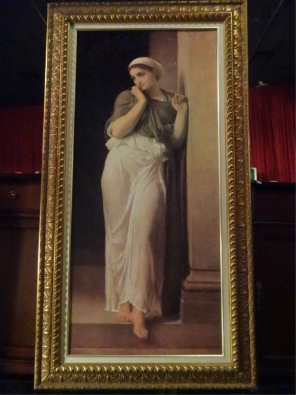 LARGE GICLEE ON BOARD, WOMAN IN DOORWAY, VERY GOOD (1 of 6)