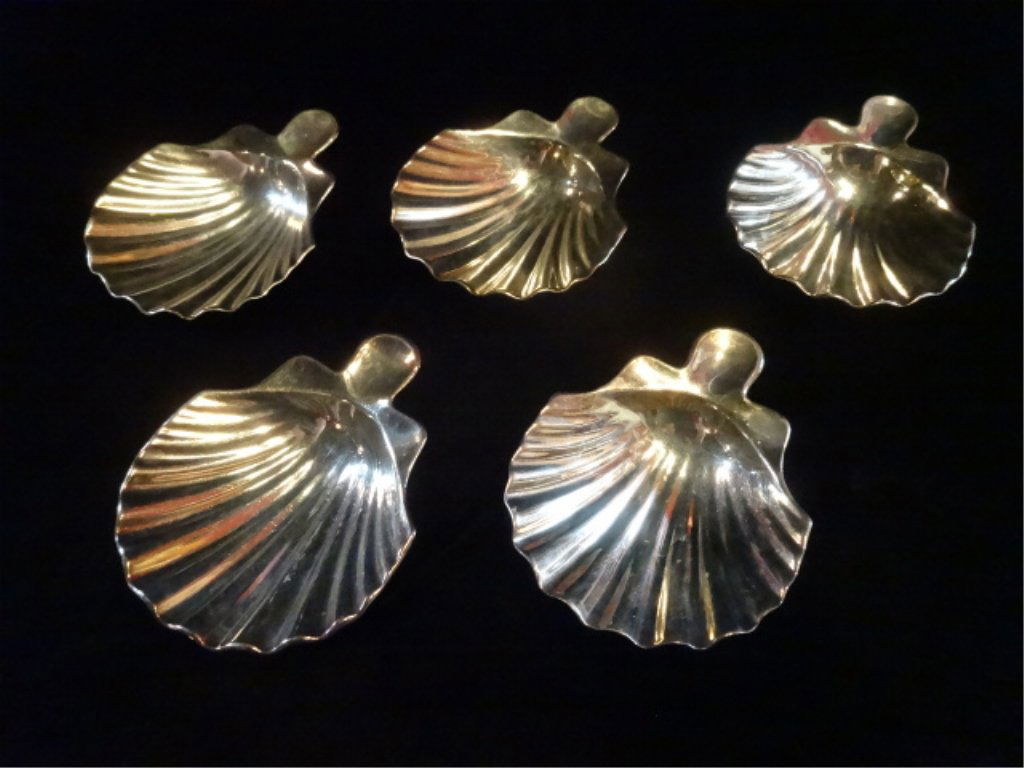 5 CHRISTOFLE FRANCE SILVER PLATE SHELL BOWLS, WITH (1 of 5)