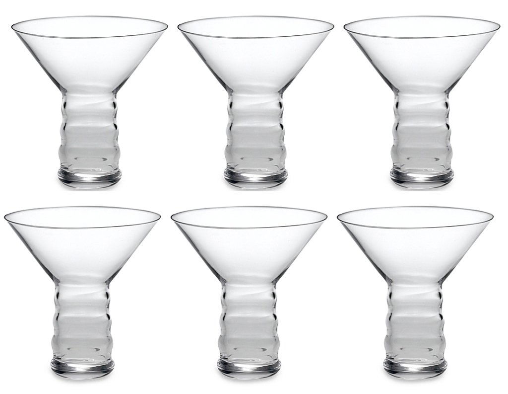 6 PC REIDEL "O" HOLLOW STEM CRYSTAL MARTINI GLASSES, 9 (1 of 5)