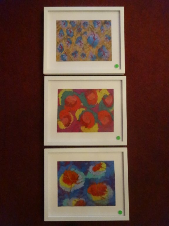 3 DOROTHY GILLESPIE PAINTINGS, ABSTRACT FLORALS, EACH (1 of 10)