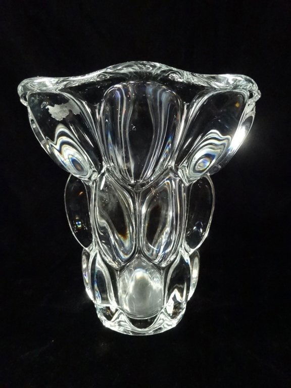 ART VANNES FRANCE CRYSTAL VASE, APPROX 7.5" X 7.25" (1 of 4)