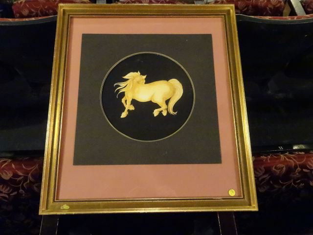 J. BONNEMAISON SIGNED WATERCOLOR AND INK HORSE, SIGNED (1 of 7)