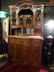 ANTIQUE MARBLE TOP SIDEBOARD WITH HUTCH TOP CABINET,