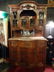ANTIQUE MARBLE TOP SIDEBOARD WITH HUTCH TOP CABINET, - 2