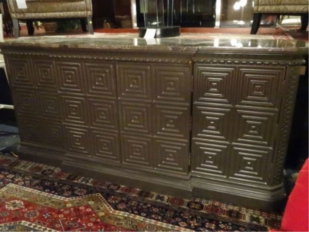 MID CENTURY MODERN SIDEBOARD, CONCENTRIC SQUARES ON (1 of 7)