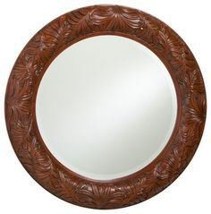 ETHAN ALLEN WEST INDIES STYLE MIRROR, CARVED WOOD WITH (1 of 6)