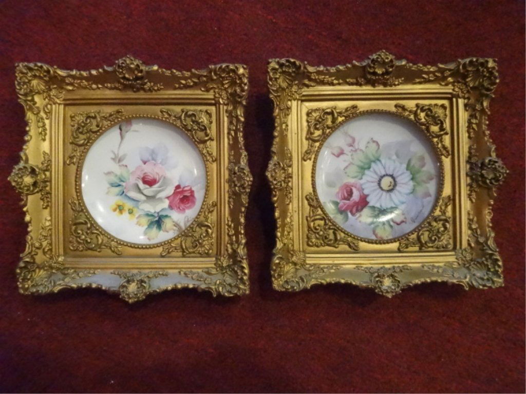 2 WALES CHINA PLATES, FRAMED, EACH ARTIST SIGNED, (1 of 9)