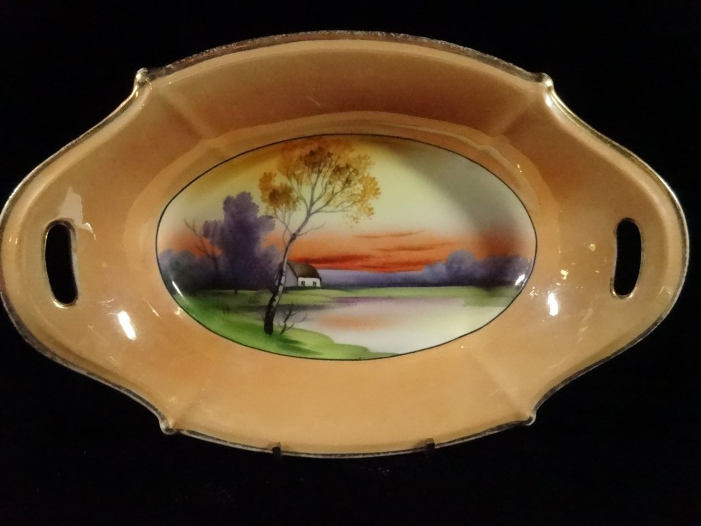 NORITAKE HAND PAINTED BOWL WITH LANDSCAPE, MARKED: NORITAKE HAND PAINTED BOWL WITH LANDSCAPE, MARKED NORITAKE JAPAN, 10" X 9", SKU9002.06
