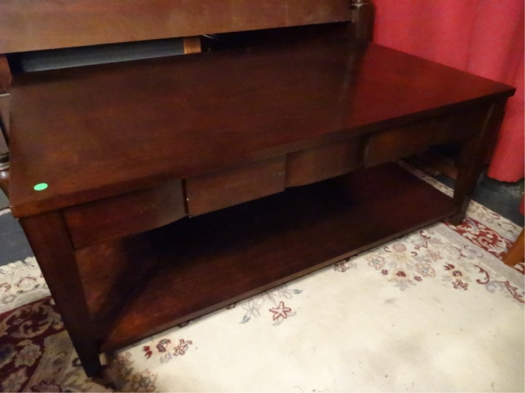 CONTEMPORARY COFFEE TABLE, DARK FINISH, SINGLE DRAWER (1 of 6)