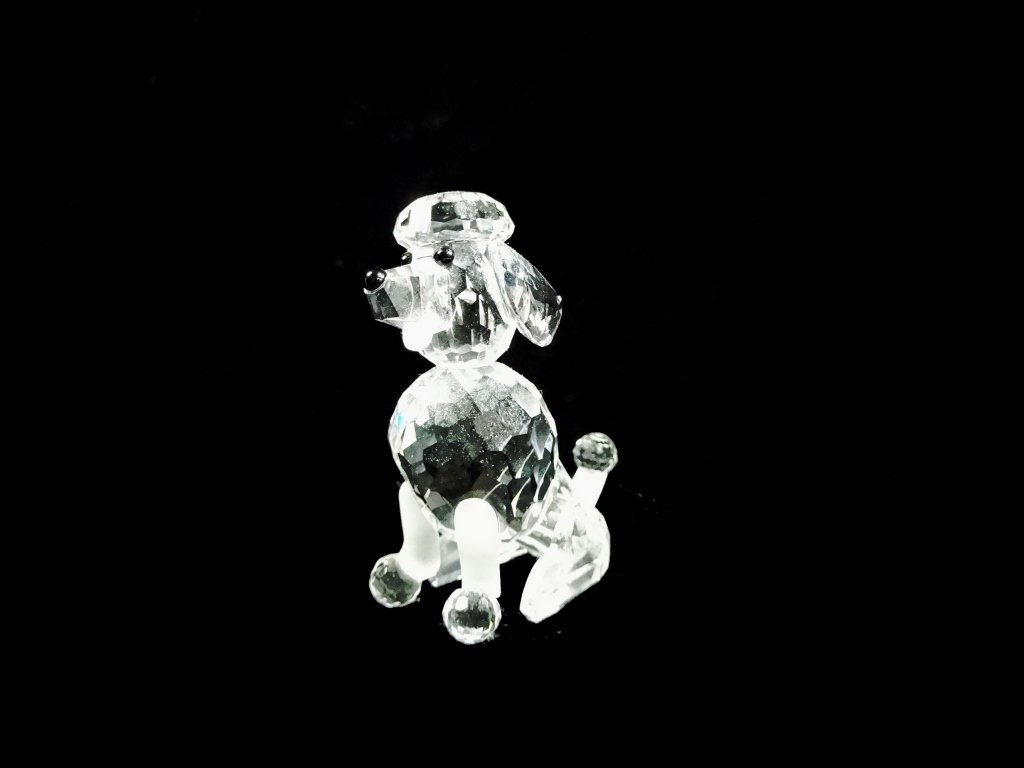 SWAROVSKI CRYSTAL SITTING POODLE FIGURINE, #181317, (1 of 4)