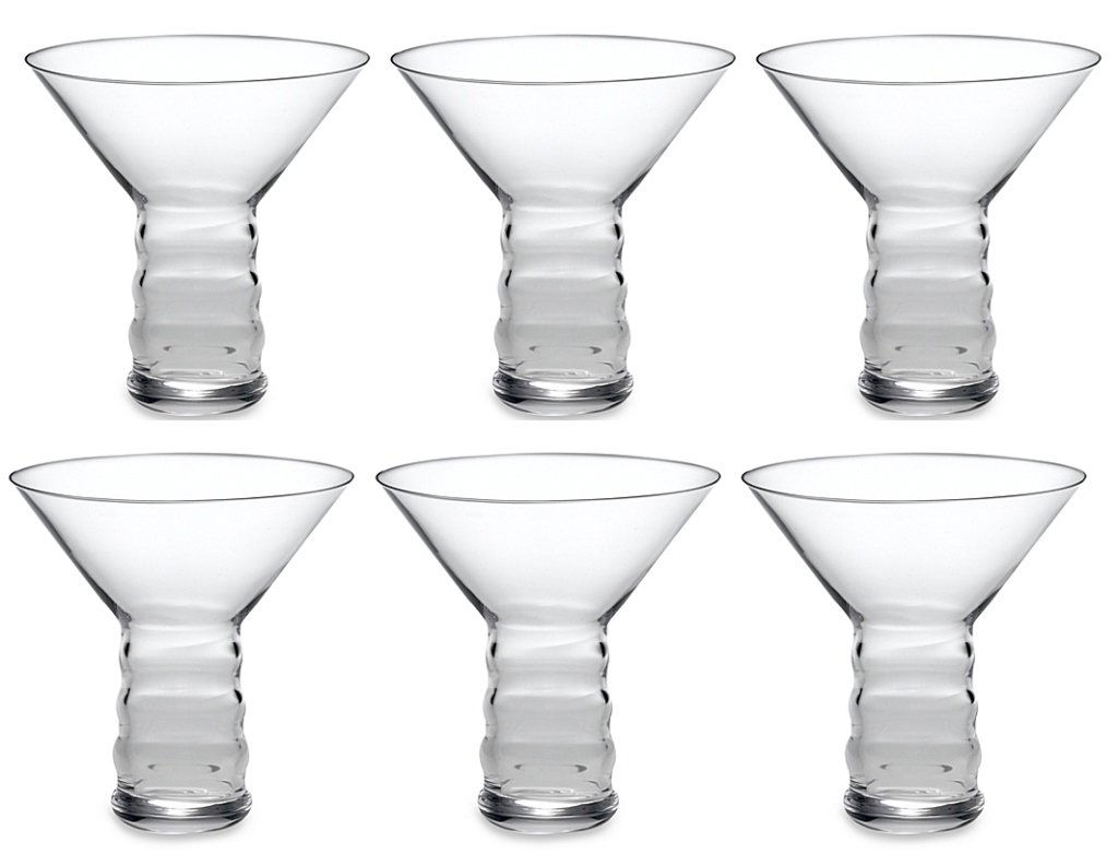 6 PC REIDEL "O" HOLLOW STEM CRYSTAL MARTINI GLASSES, 9 (1 of 5)