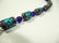 TURQUOISE & LAPIS BEAD NECKLACE, CORAL ACCENT ON CLASP, - 4