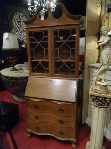 CHIPPENDALE STYLE SECRETARY, DROP FRONT DESK, UPPER 2 (1 of 5)