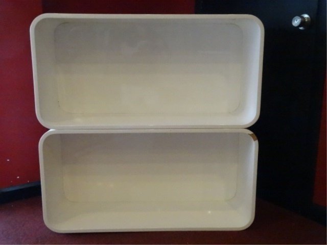 2 VINTAGE MODERN DESIGN STACKING BOOKCASES, WOOD BASE (1 of 4)