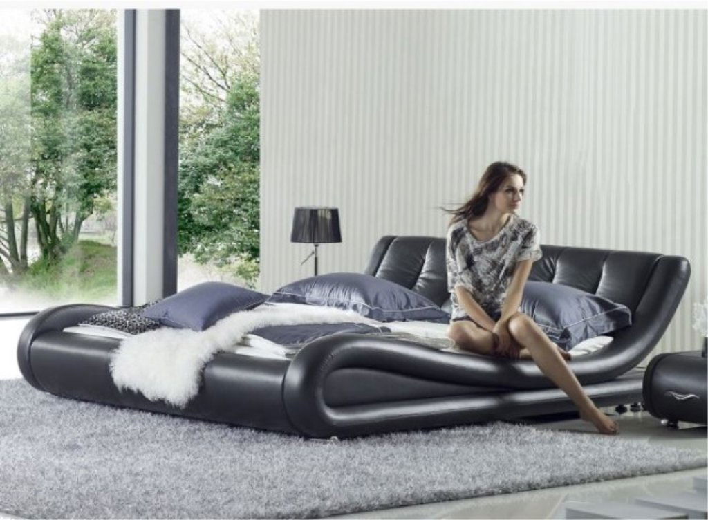 LEATHER WRAPPED IQ BED, KING SIZE, MODERN DESIGN, MADE (1 of 10)