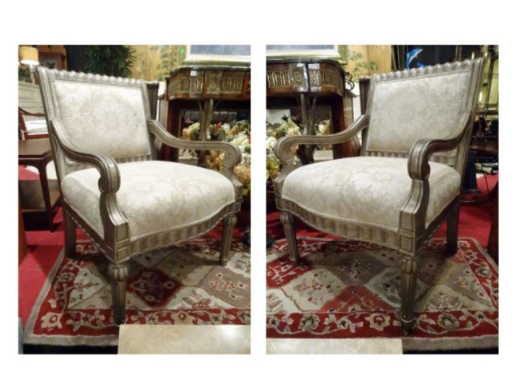 PAIR BERNHARDT LOUIS XVI STYLE ARM CHAIRS, #1 OF TWO (1 of 10)