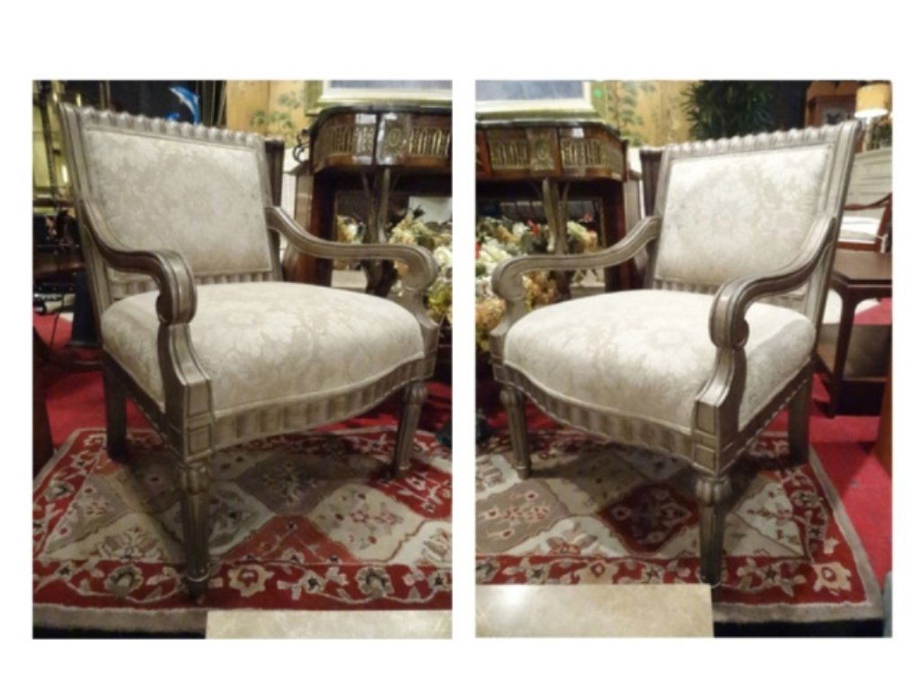 PAIR BERNHARDT LOUIS XVI STYLE ARM CHAIRS, #2 OF TWO (1 of 10)