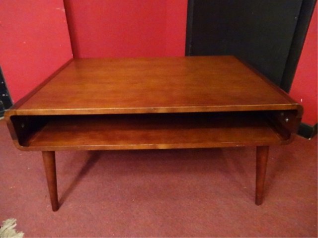 RETRO MID CENTURY INSPIRED COFFEE TABLE, DARK FINISH, (1 of 4)