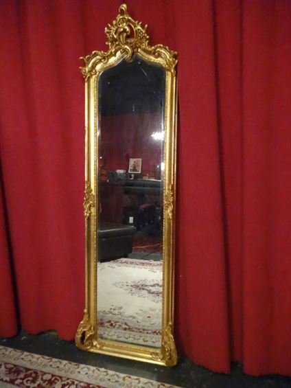 LARGE LOUIS XIV GOLD GILT WOOD MIRROR, #1 OF TWO (1 of 5)