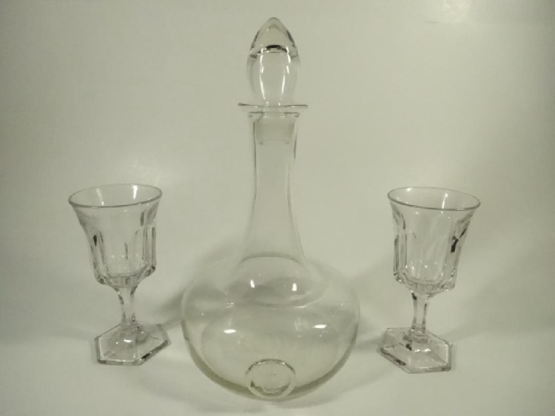 3 PC CRYSTAL DECANTER WITH 2 STEMWARE GLASSES, DECANTER (1 of 4)