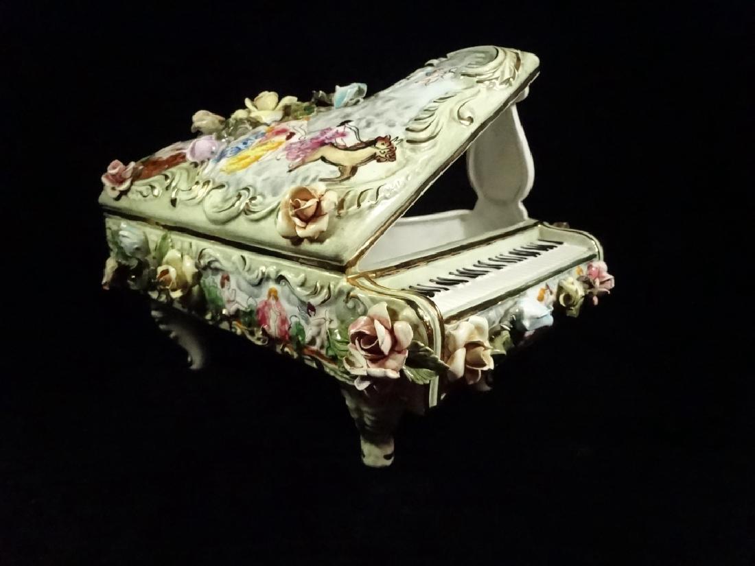 CAPODIMONTE STYLE PORCELAIN GRAND PIANO SCULPTURE, (1 of 7)