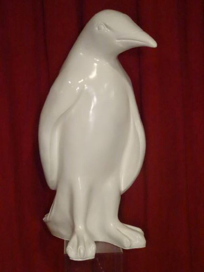 HUGE WHITE PENGUIN SCULPTURE, PAINTED COMPOSITE, (1 of 8)