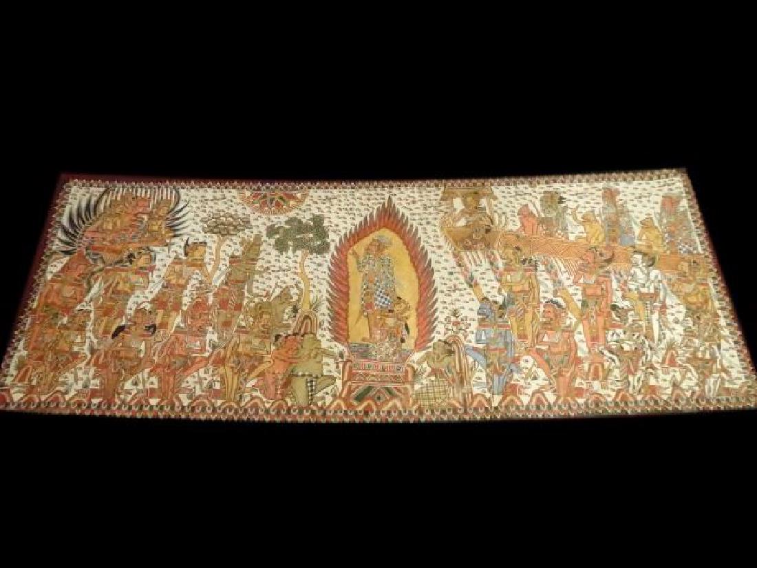 LARGE INDIAN SOUTHEAST ASIAN PAINTING ON FABRIC, (1 of 10)
