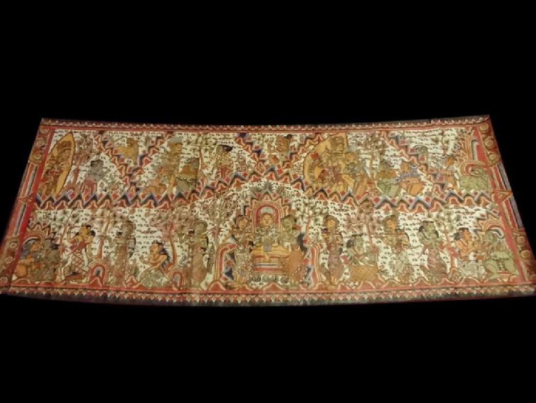 LARGE INDIAN SOUTHEAST ASIAN PAINTING ON FABRIC, (1 of 9)