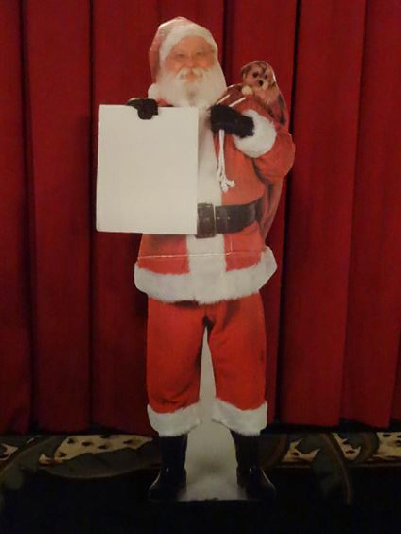 LARGE SANTA CLAUS CARDBOARD CUTOUT FIGURE, ALMOST (1 of 4)