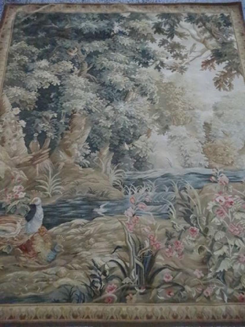 LARGE ETHAN ALLEN WOOL TAPESTRY, WITH BIRDS AND FOREST (1 of 6)