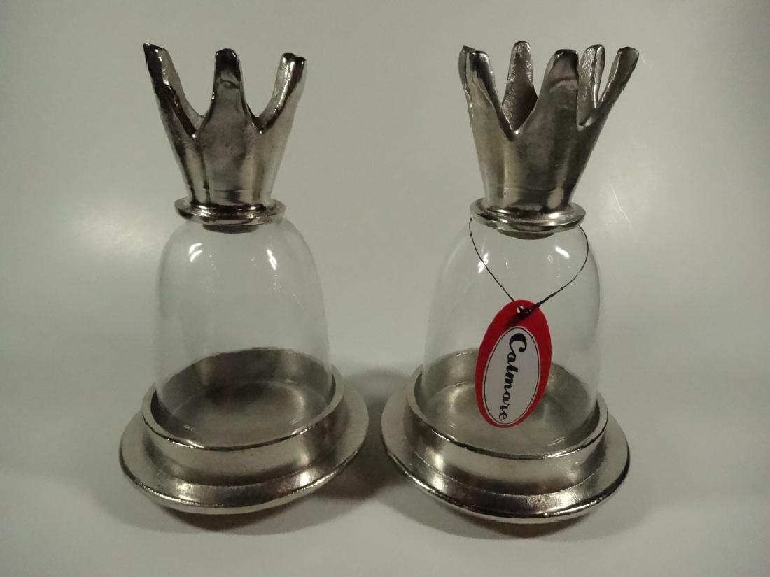 2 PC COLMORE CROWN LANTERN CANDLE HOLDERS, ALUMINUM RAW (1 of 6)