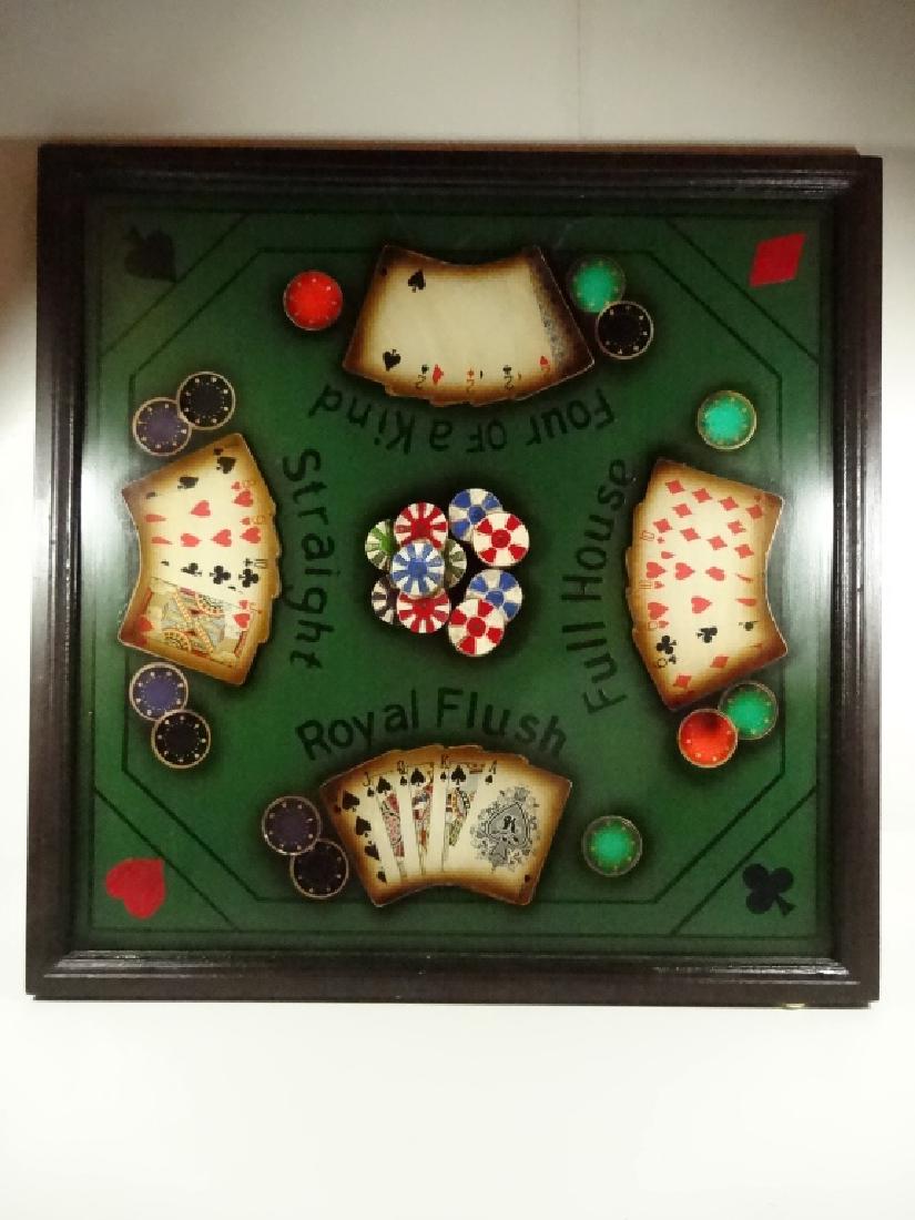 LARGE POKER THEME 3D WALL HANGING, APPROX 21.5" X 21.5" (1 of 7)
