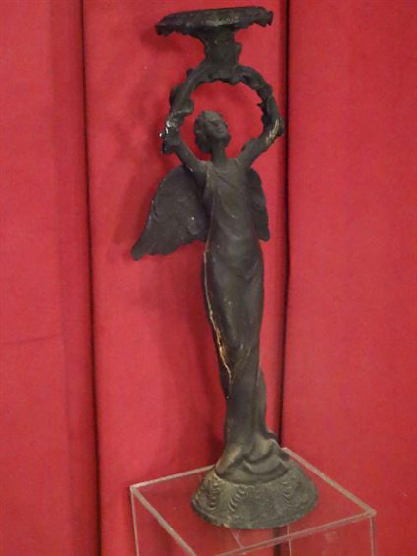 CAST IRON ANGEL CANDLE HOLDER, GOOD VINTAGE CONDITION (1 of 5)