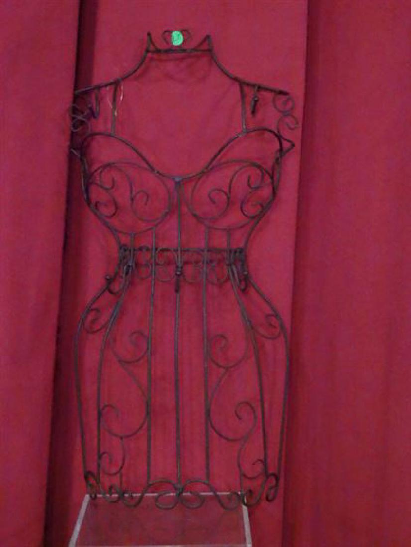 METAL DRESS FORM JEWELRY ORGANIZER, HANGING FRAME WITH (1 of 5)