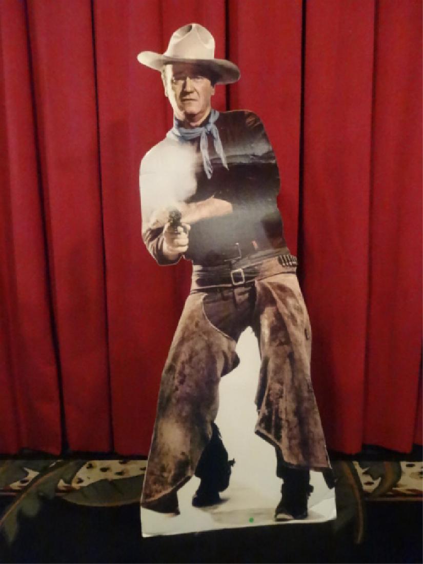 LARGE CUTOUT CARDBOARD JOHN WAYNE STAND UP FIGURE, VERY (1 of 3)