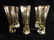 6 NASON MORETTI MURANO GLASS TUMBLERS, AMBER AND CLEAR,