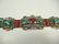 TURQUOISE & CORAL BRACELET, APPROX 7"L - 2