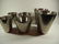 6 PC CAST METAL POTS, ALUMINUM FINISH, INCLUDES 2