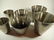 6 PC CAST METAL POTS, ALUMINUM FINISH, INCLUDES 2 - 2