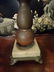 VINTAGE METAL AND GLASS LAMP, OCTAGONAL SHADE, CRYSTAL - 6