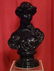 LARGE BLACK CERAMIC FEMALE BUST, EXCELLENT CONDITION,