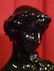 LARGE BLACK CERAMIC FEMALE BUST, EXCELLENT CONDITION, - 2