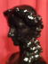 LARGE BLACK CERAMIC FEMALE BUST, EXCELLENT CONDITION, - 5