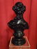 LARGE BLACK CERAMIC FEMALE BUST, EXCELLENT CONDITION, - 6