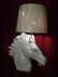 LARGE WHITE HORSE HEAD LAMP, CAST COMPOSITE, EXCELLENT - 2