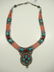 NECKLACE WITH TURQUOISE & CORAL, APPROX 17L", SKU155 NK - 2