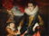 OIL ON BOARD PAINTING, NOBLEWOMAN & CHILD, AFTER RUBENS - 6