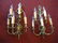PAIR BRASS 5 LIGHT WALL SCONCES, VERY GOOD CONDITION,