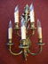 PAIR BRASS 5 LIGHT WALL SCONCES, VERY GOOD CONDITION, - 3