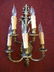 PAIR BRASS 5 LIGHT WALL SCONCES, VERY GOOD CONDITION, - 4